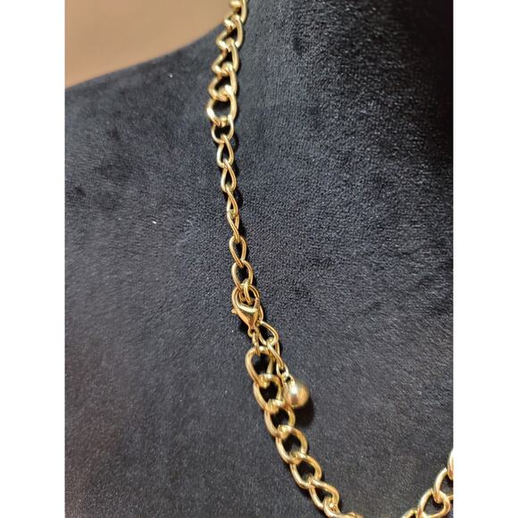 Women's Gold Chain Rainbow Crystal Statement Necklace With Lobster Clasp Lock - Picture 6 of 7